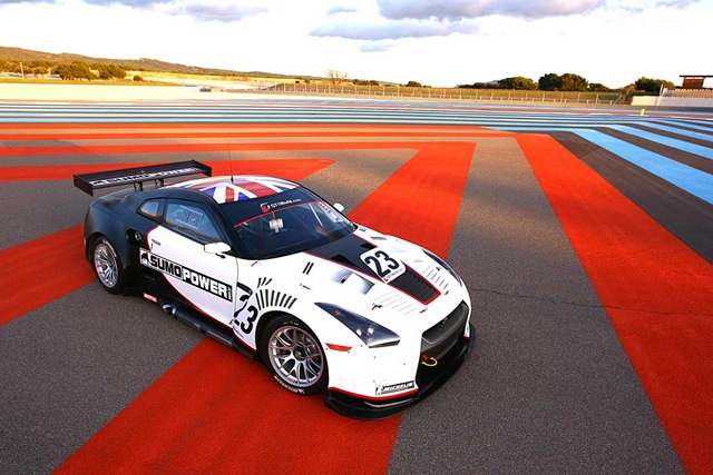 One of two Britishrun Sumo Power Nissan GTR GT1 racing cars 
